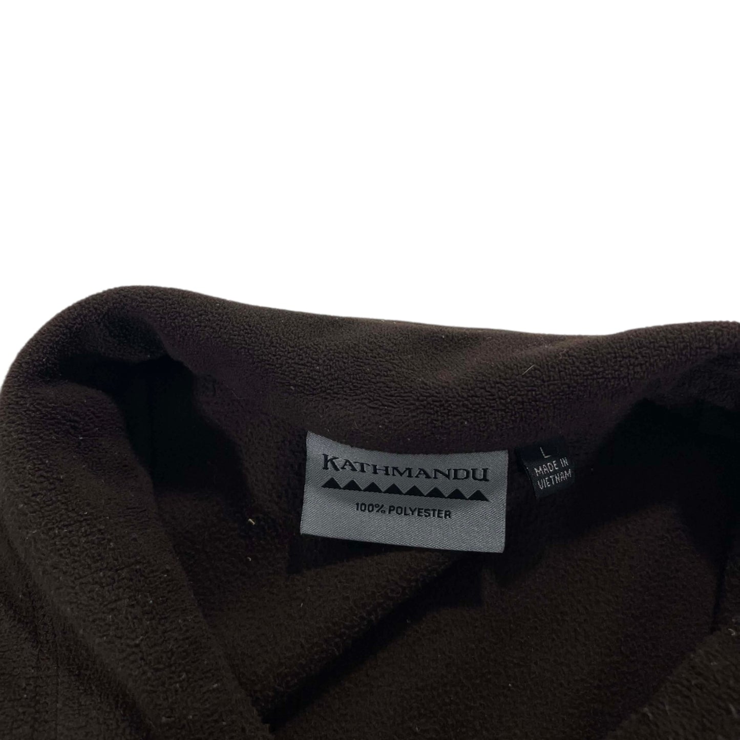 VINTAGE KATHMANDU BROWN POLYESTER FLEECE QUARTER ZIP (L)