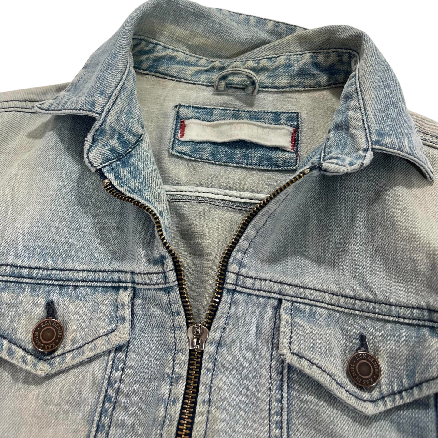 TRASHED HSK BLUE DENIM JACKET (XS)