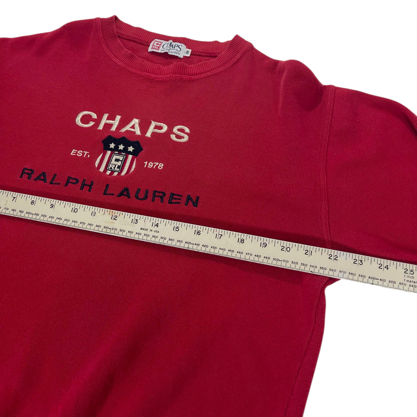 VINTAGE 90S CHAPS RALPH LAUREN RED CREWNECK (M)