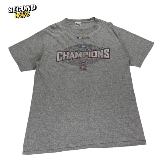 VINTAGE LEE GREY ST. LOUIS CARDINALS MLB CHAMPIONS T-SHIRT (L)