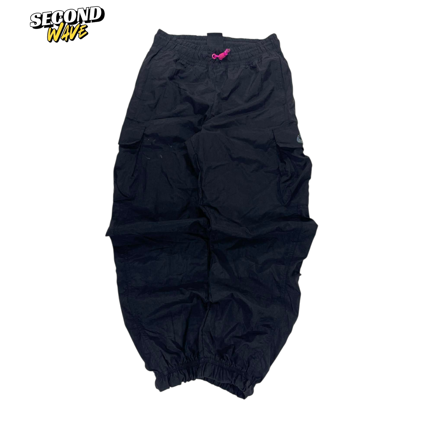 NIKE BLACK CARGO TRACK PANTS WITH PINK ACCENTS (XS-S)
