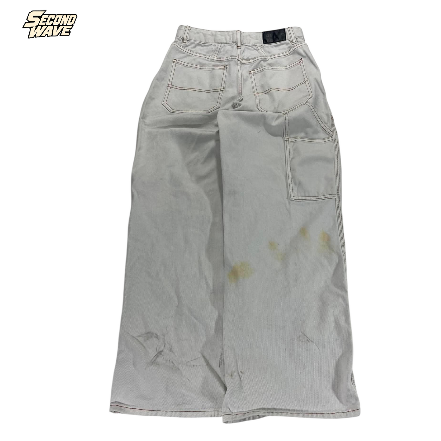 TRASHED GLASSONS WHITE BAGGY PANTS (10)