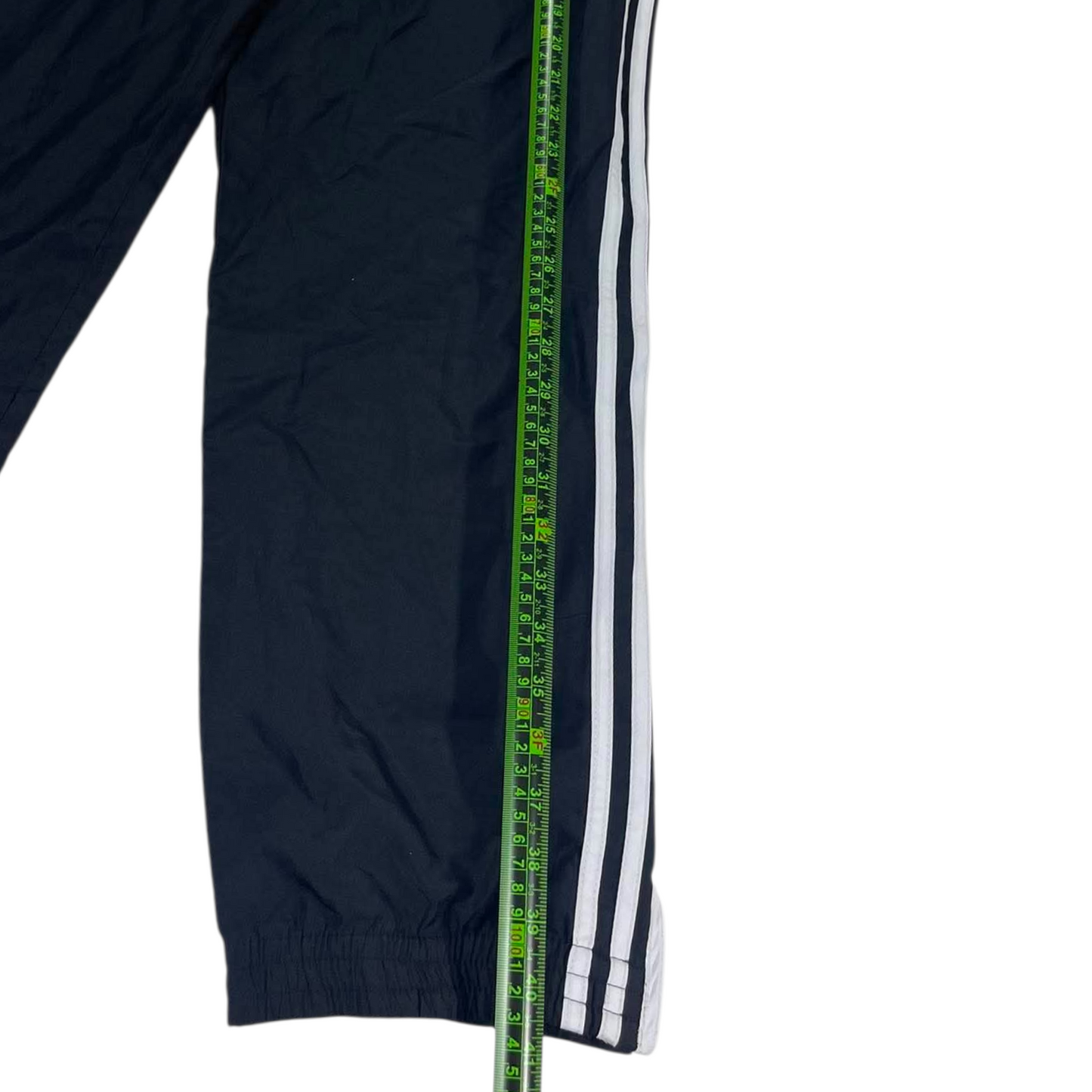 VINTAGE ADIDAS BLACK BAGGY TRACK PANTS (42-44)