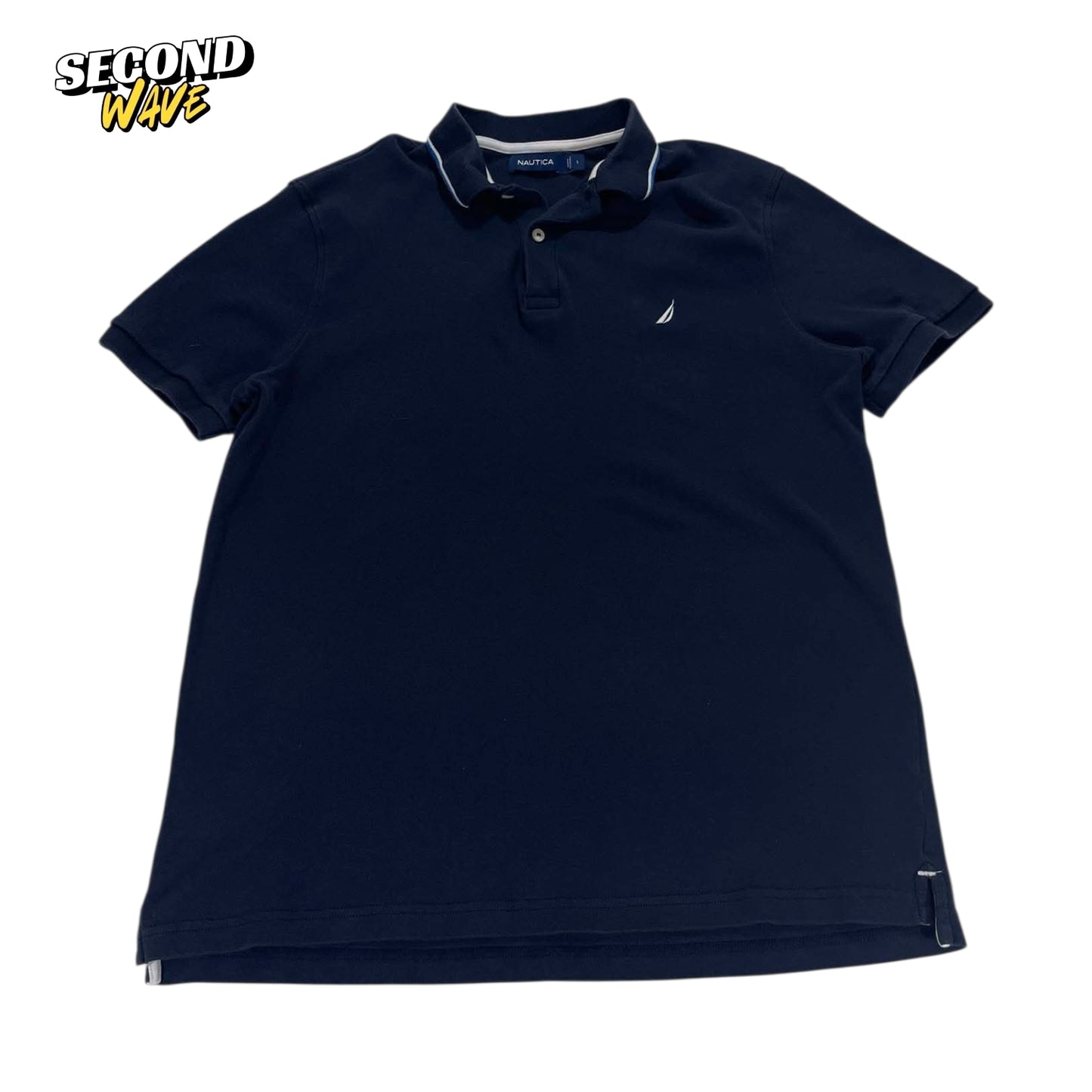 NAUTICA NAVY BLUE POLO SHIRT (L)