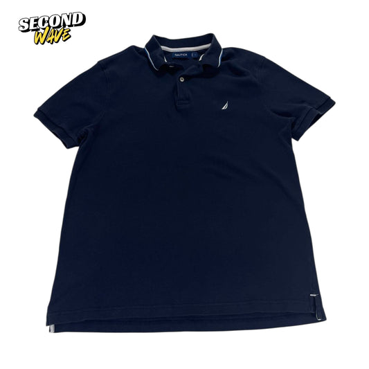 NAUTICA NAVY BLUE POLO SHIRT (L)
