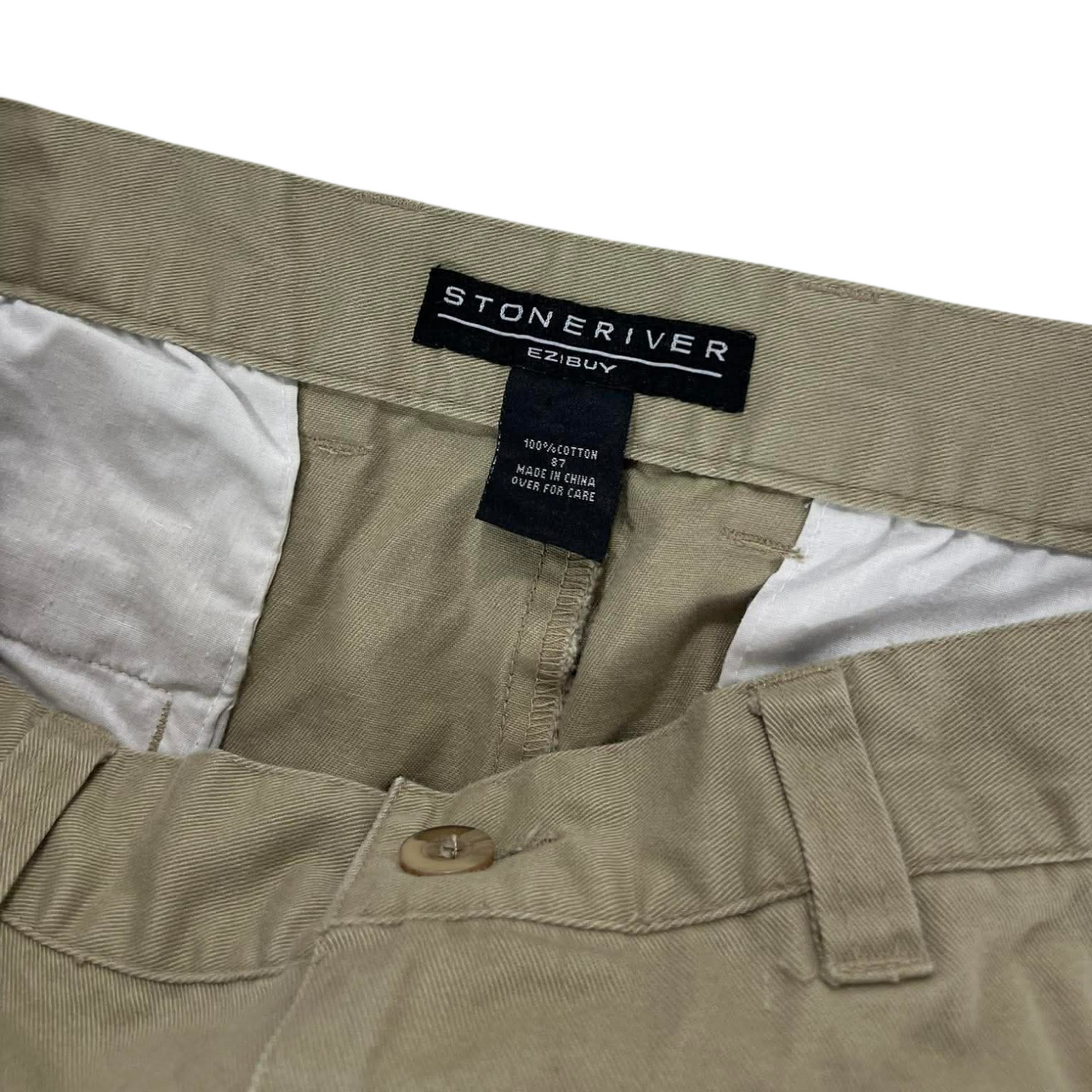 STONERIVER KHAKI BAGGY STRAIGHT LEG (32)