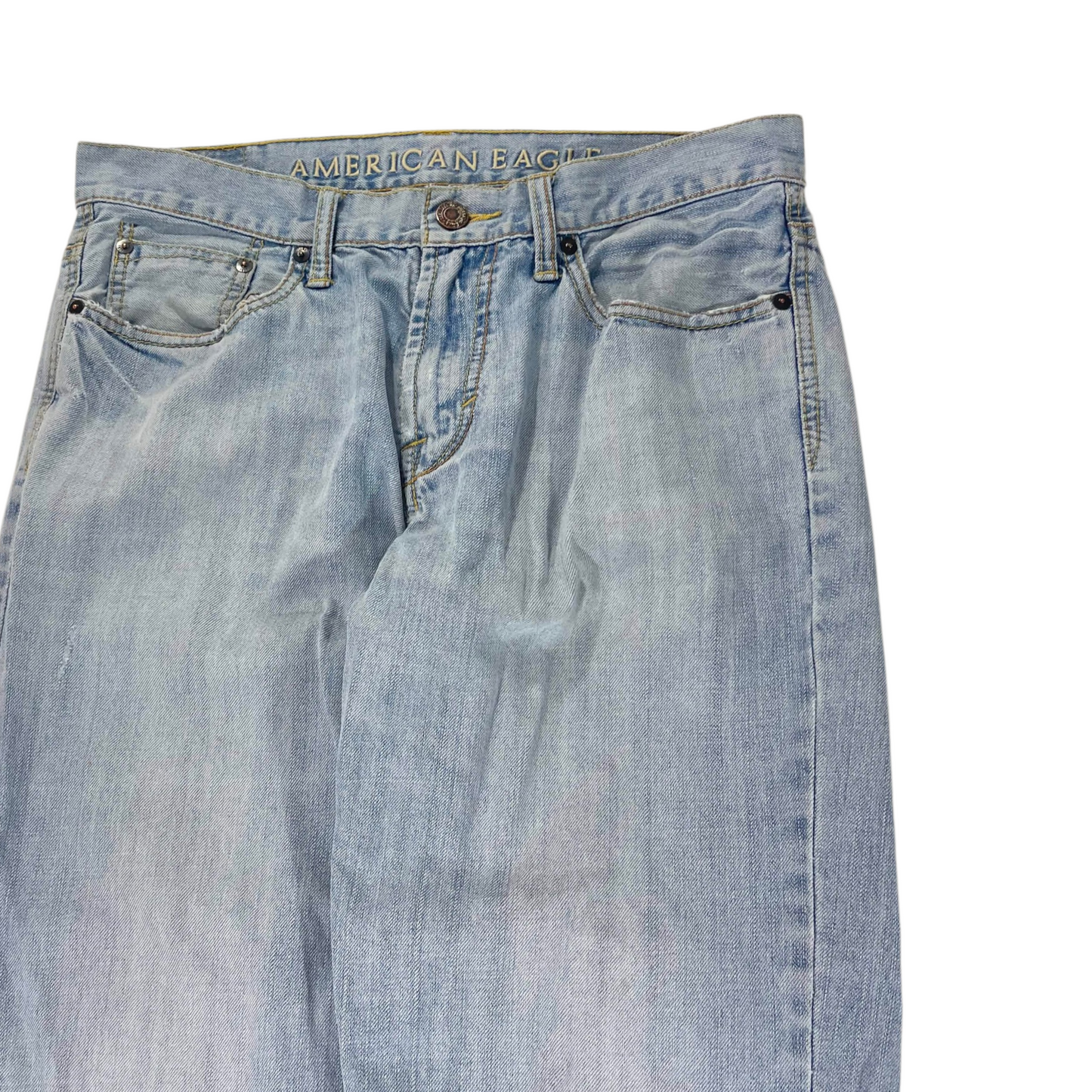 VINTAGE AMERICAN EAGLE LIGHT WASH WIDE LEG PANTS (32)