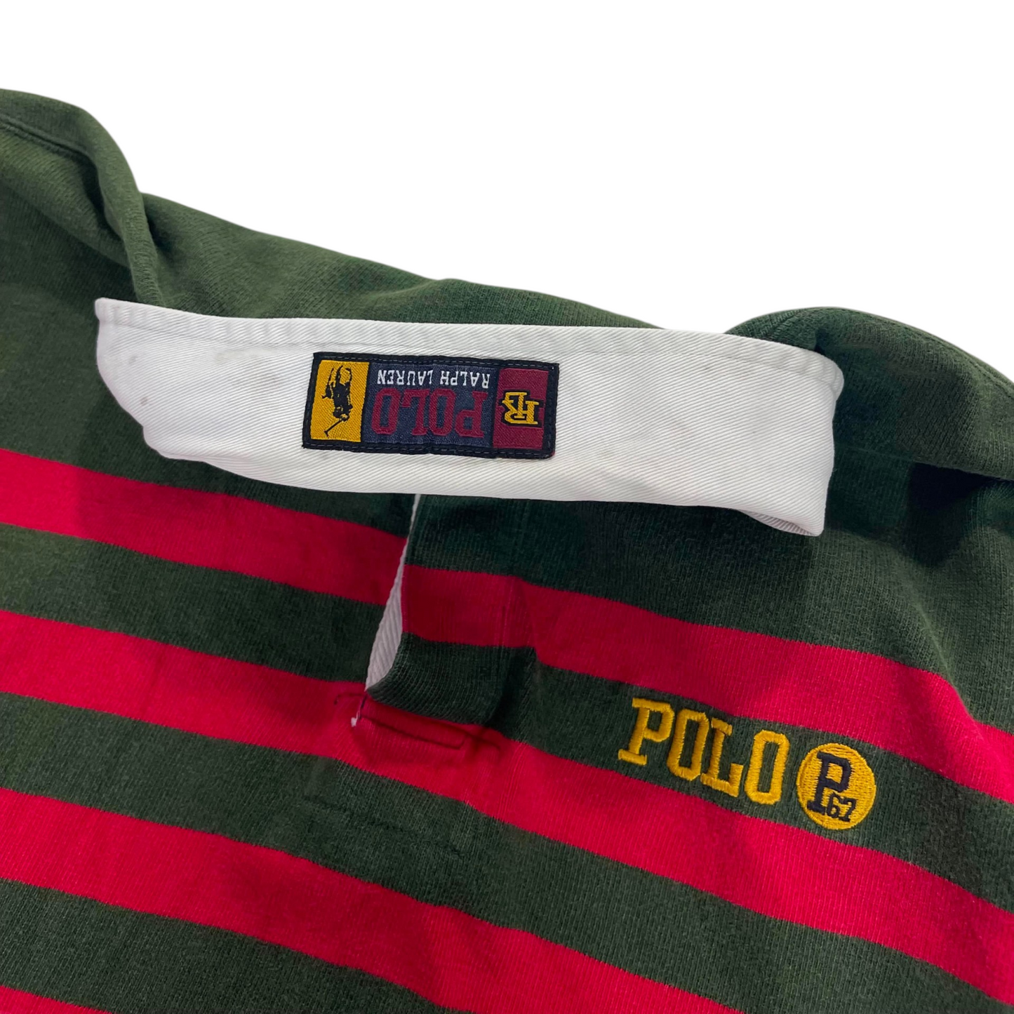 POLO RALPH LAUREN GREEN RUGBY SHIRT (S)