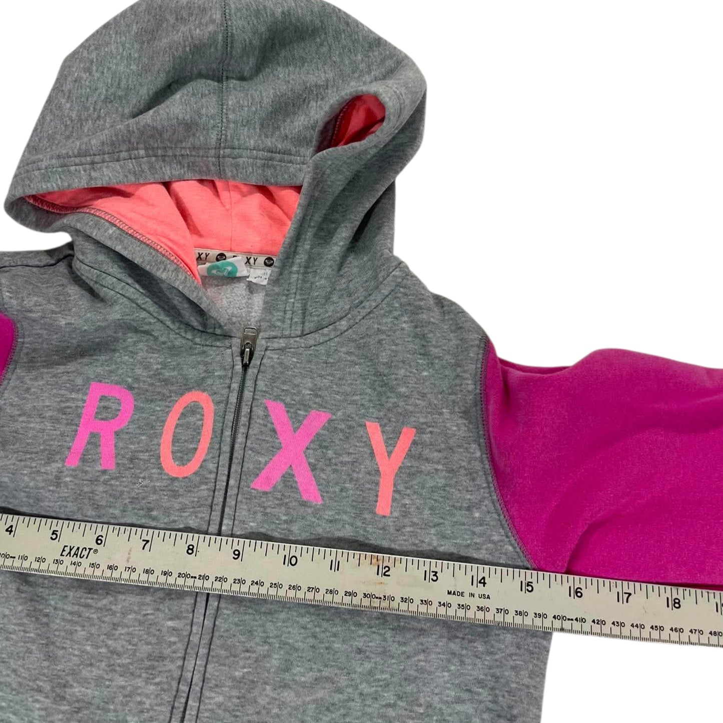 ROXY PINK & GREY ZIP UP HOODIE (S)