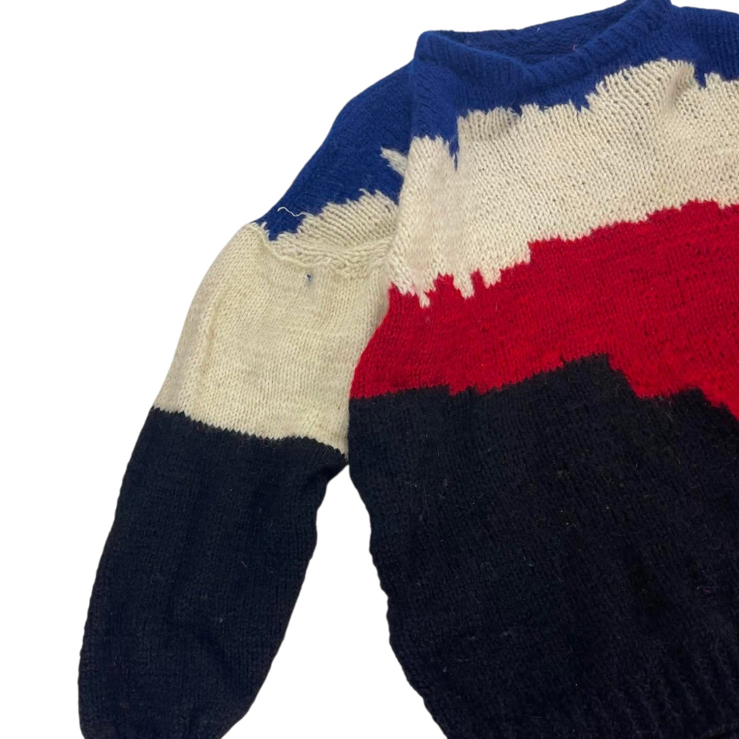 90S RED AND BLUE STRIPED SWEATER (M)
