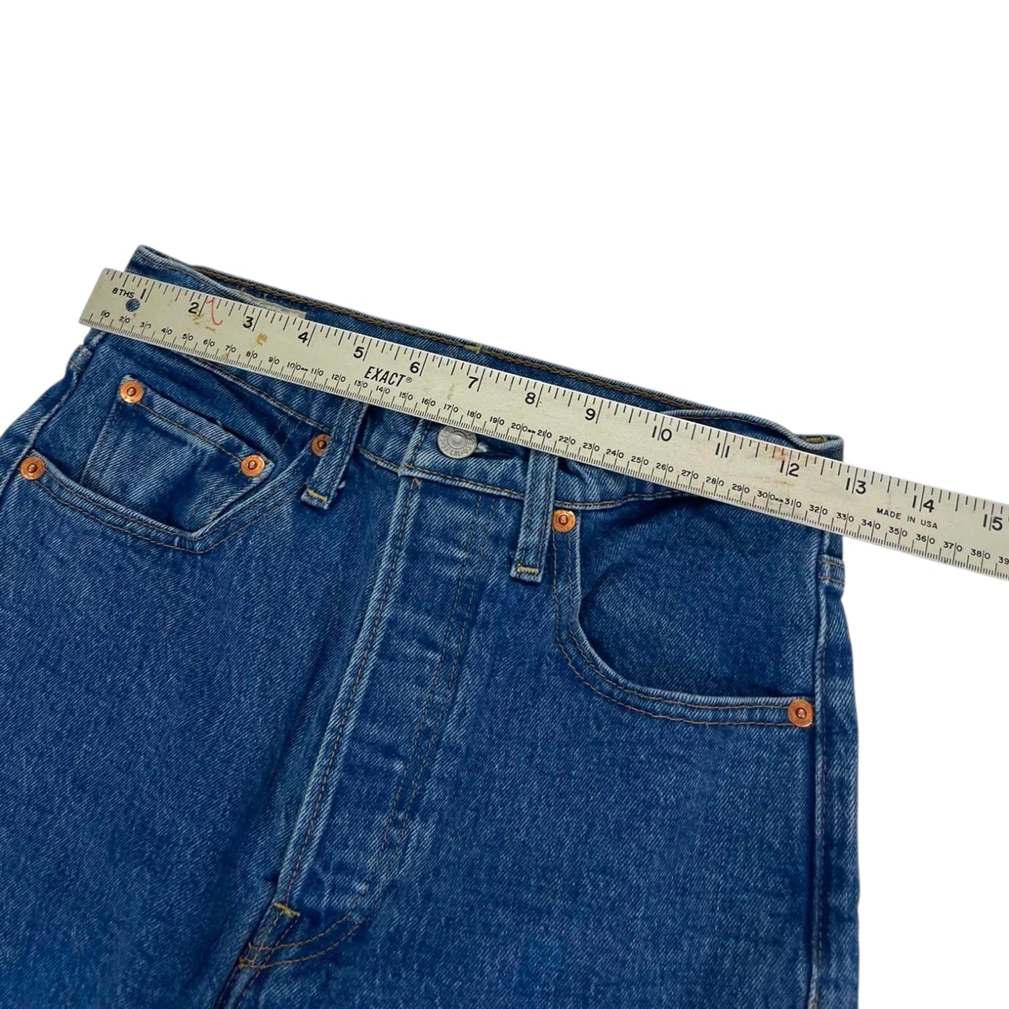WOMENS LEVI'S RIBCAGE STRAIGHT BLUE JEANS (26)