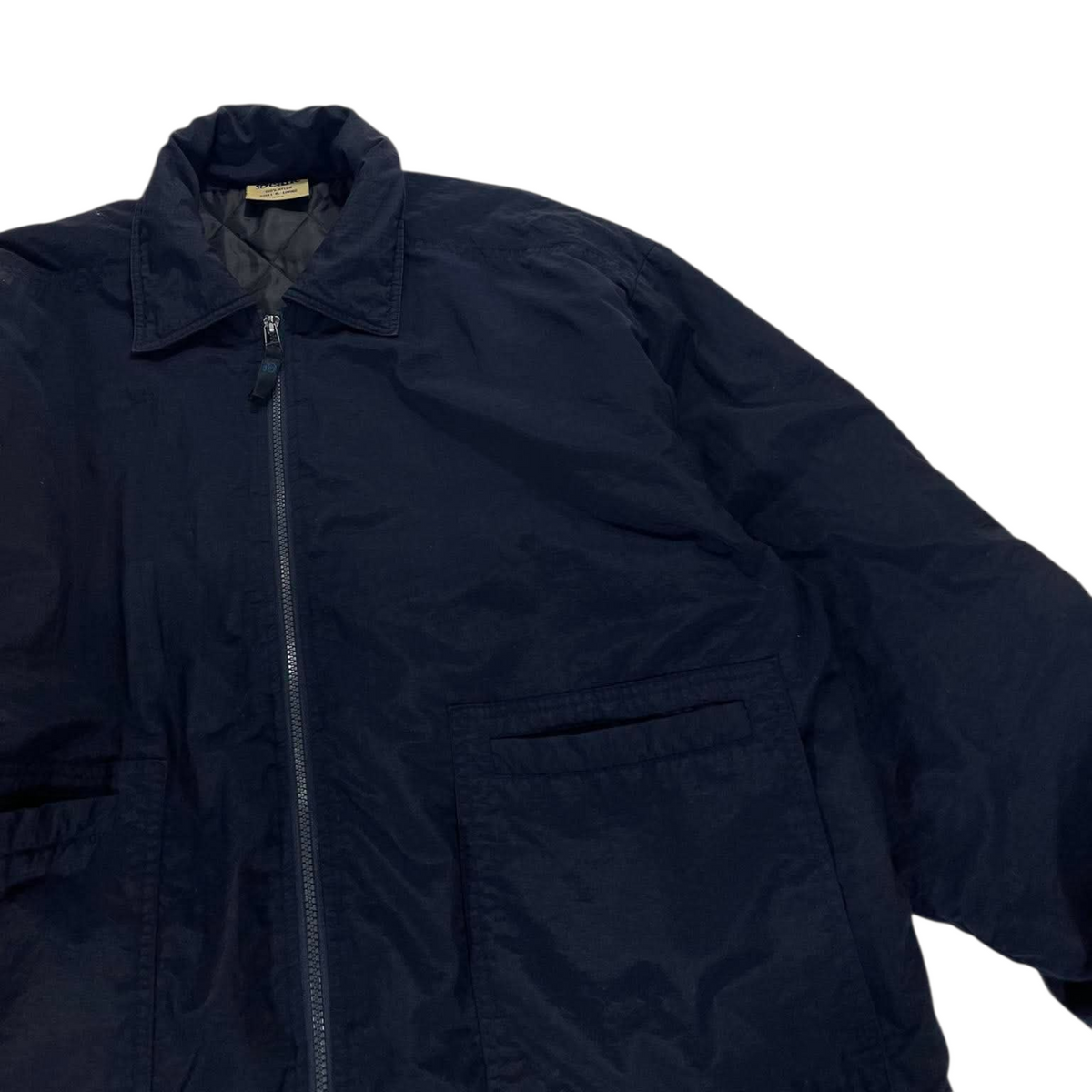 90S NAVY NYLON BOMBER JACKET (XL)