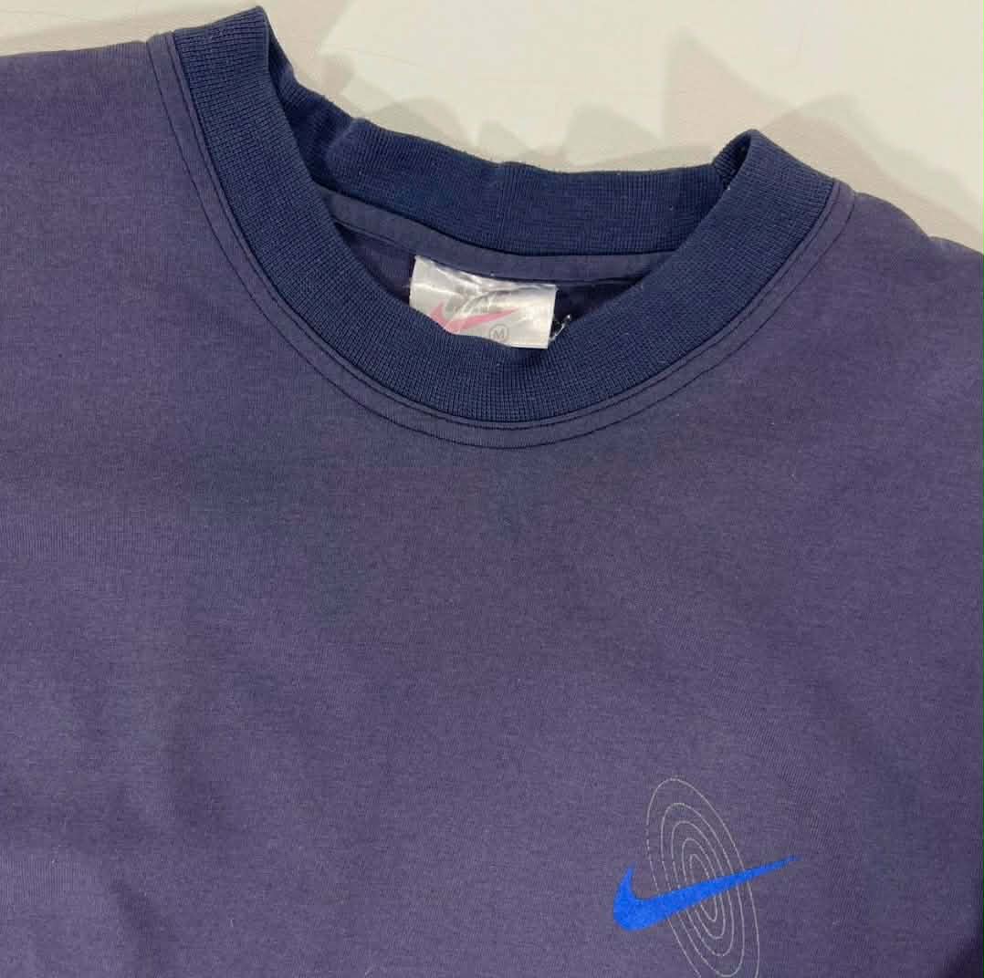 VINTAGE NIKE NAVY BLUE COTTON T-SHIRT (M-L)