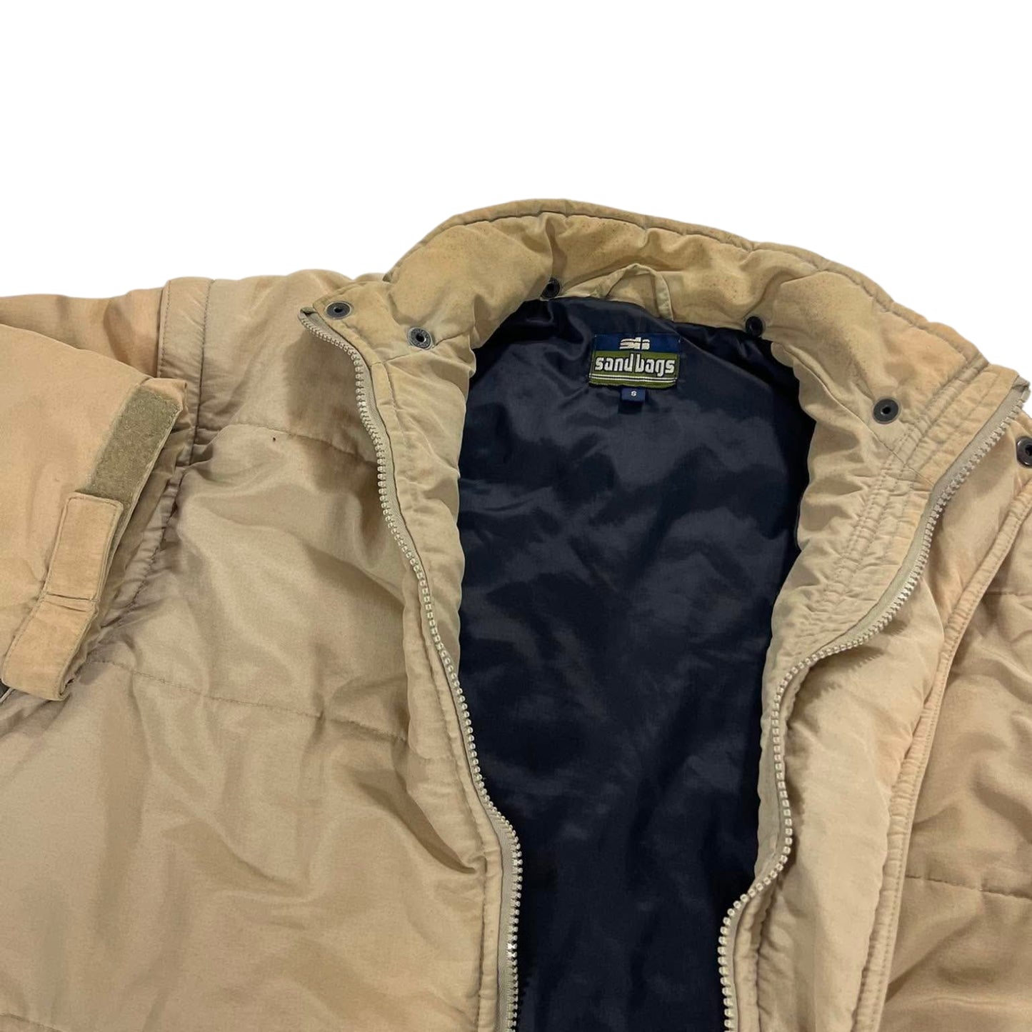 VINTAGE DETACHABLET SANDBAGS TAN PUFFER JACKET (S)