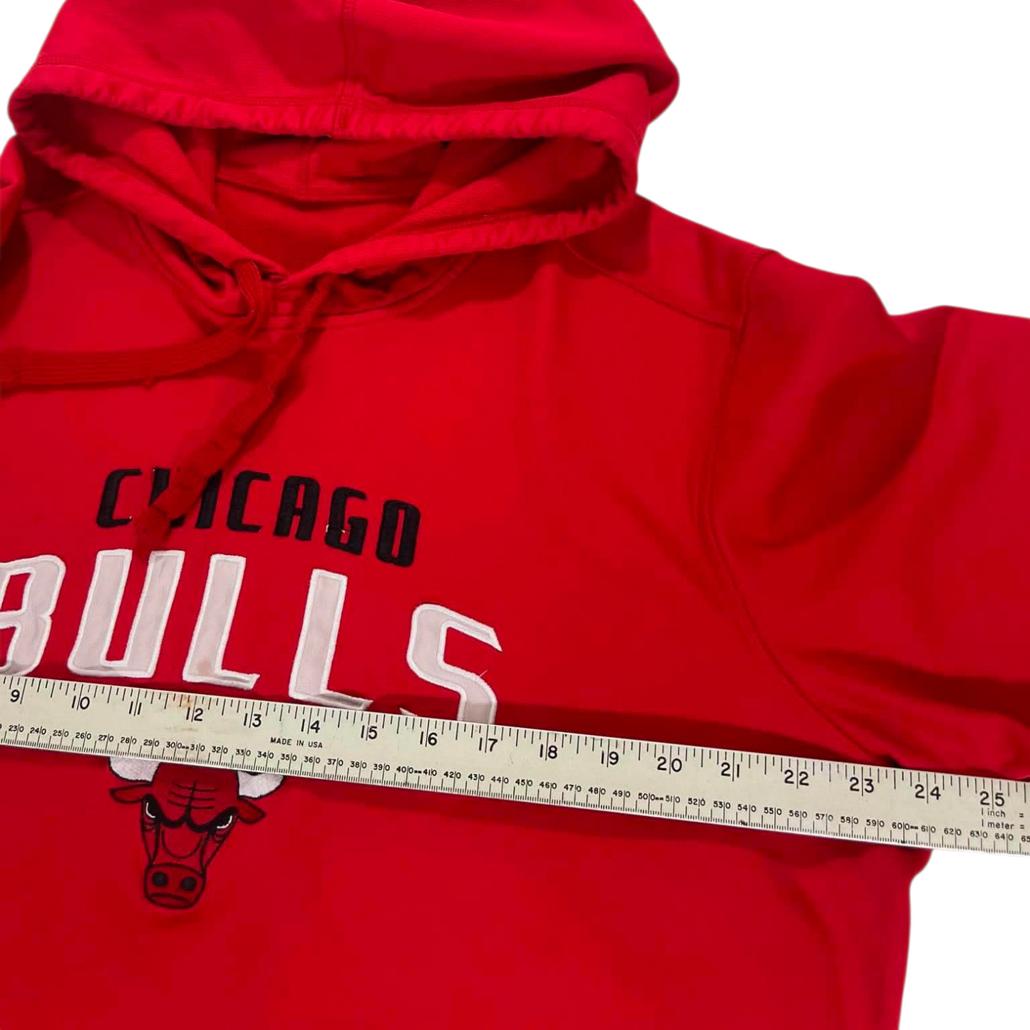 CHICAGO BULLS EMBROIDERED RED HOODIE (M)