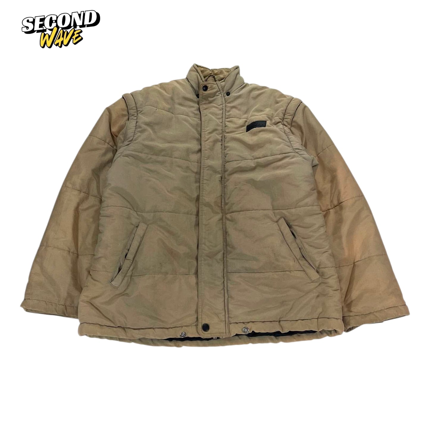 VINTAGE DETACHABLET SANDBAGS TAN PUFFER JACKET (S)