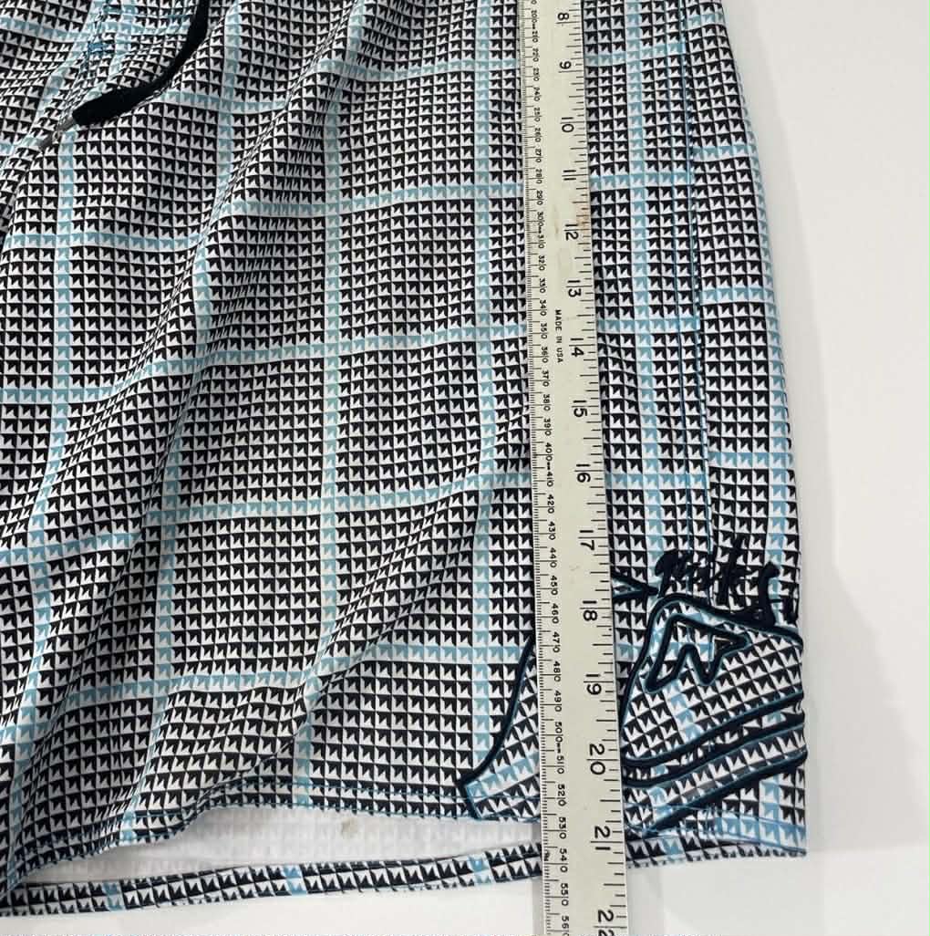 Y2K QUIKSILVER BLUE & BLACK BOARD SHORTS (34)