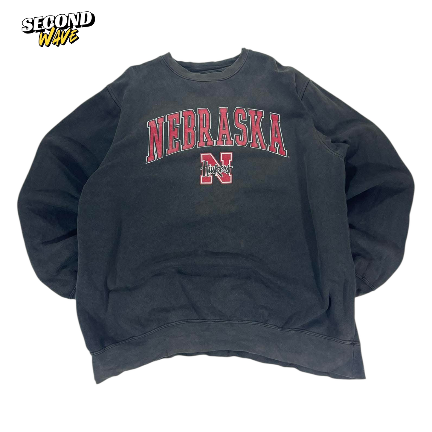 90s NEBRASKA HUSKERS BLACK CREWNECK SWEATSHIRT (XL)