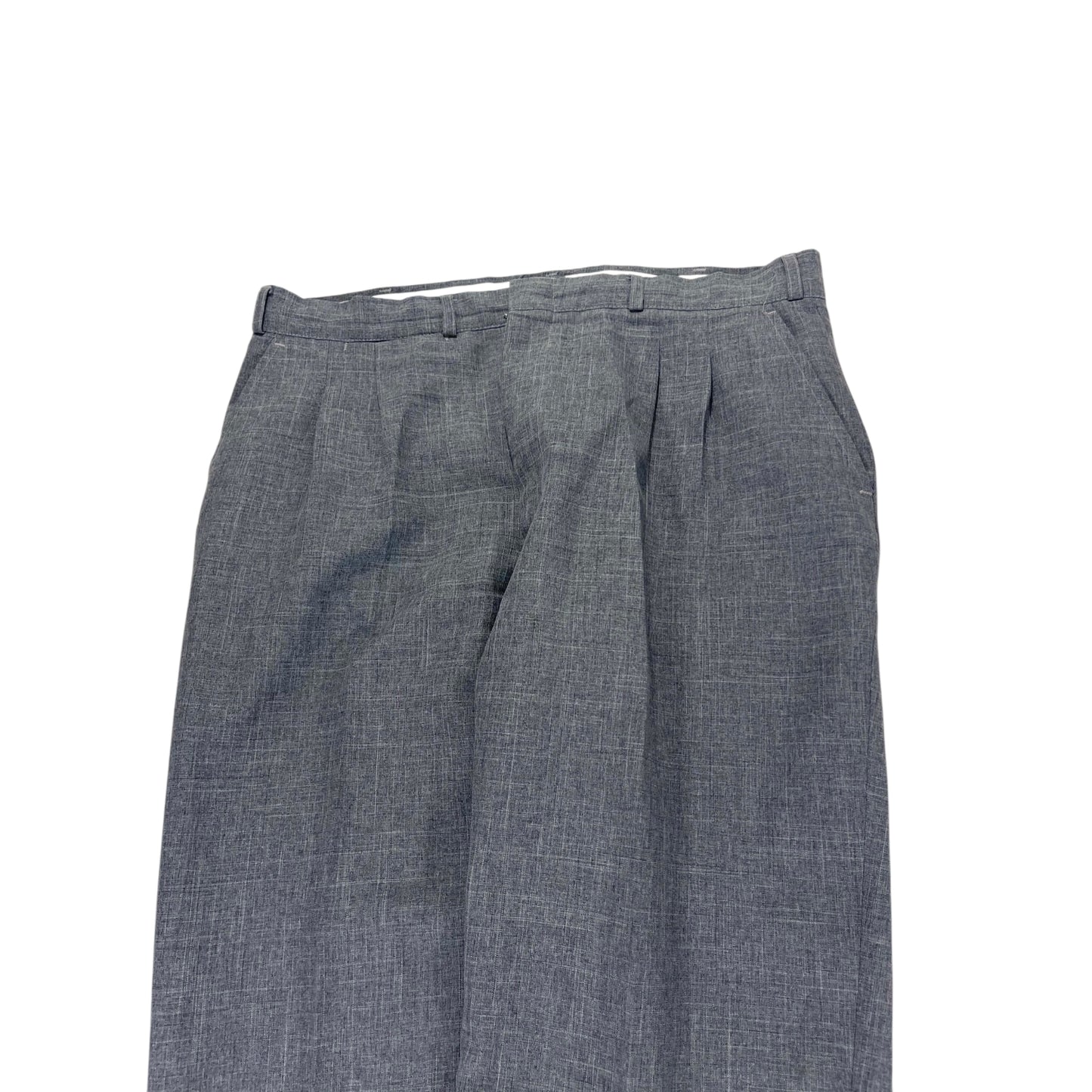 GRAY LINEN BLEND WIDE LEG PANTS (34")