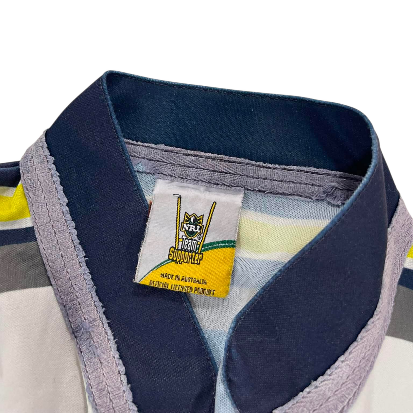 NRL COWBOYS BLUE & YELLOW POLO SHIRT (L-XL)
