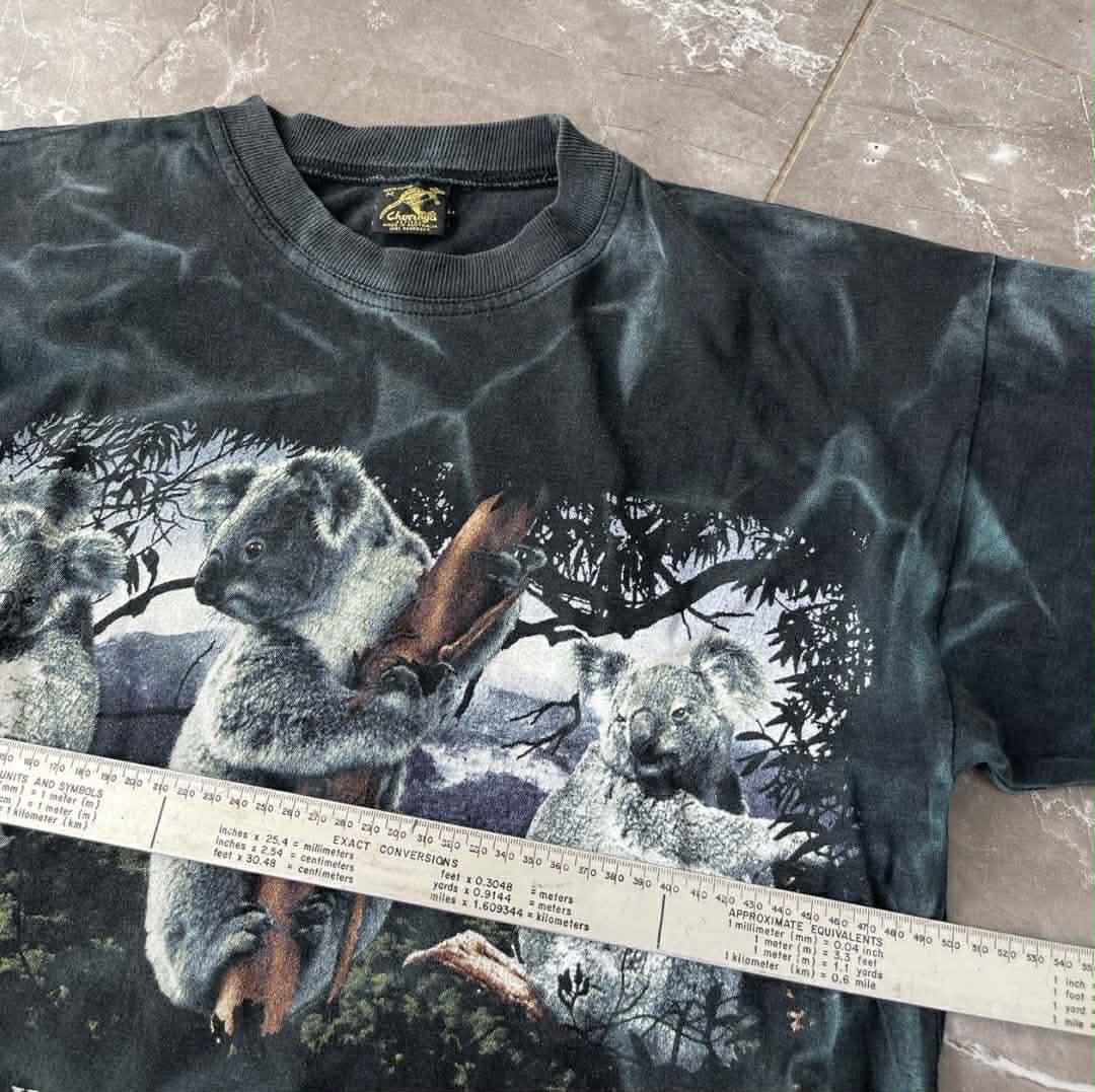 90s KOALA HABITAT BLACK TI DYE T-SHIRT (M)