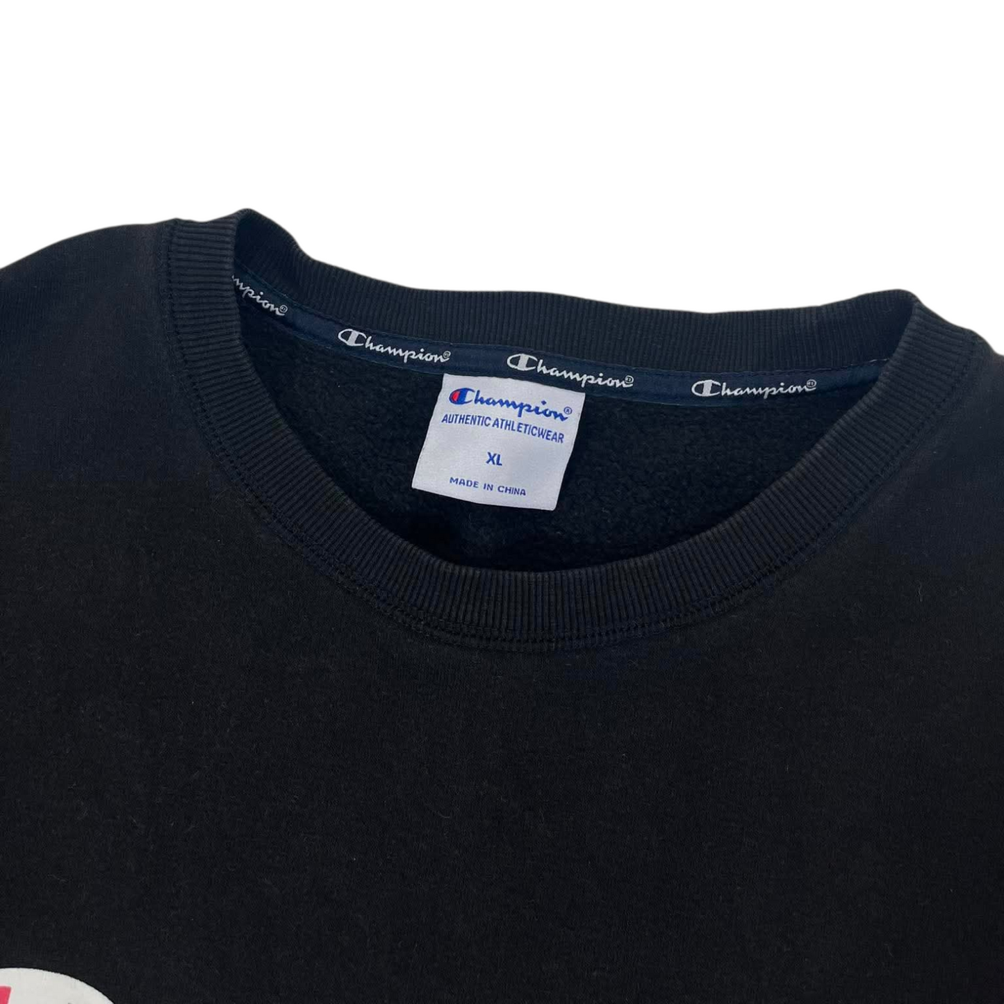 CHAMPION BLACK CREWNECK SWEATSHIRT (XL)