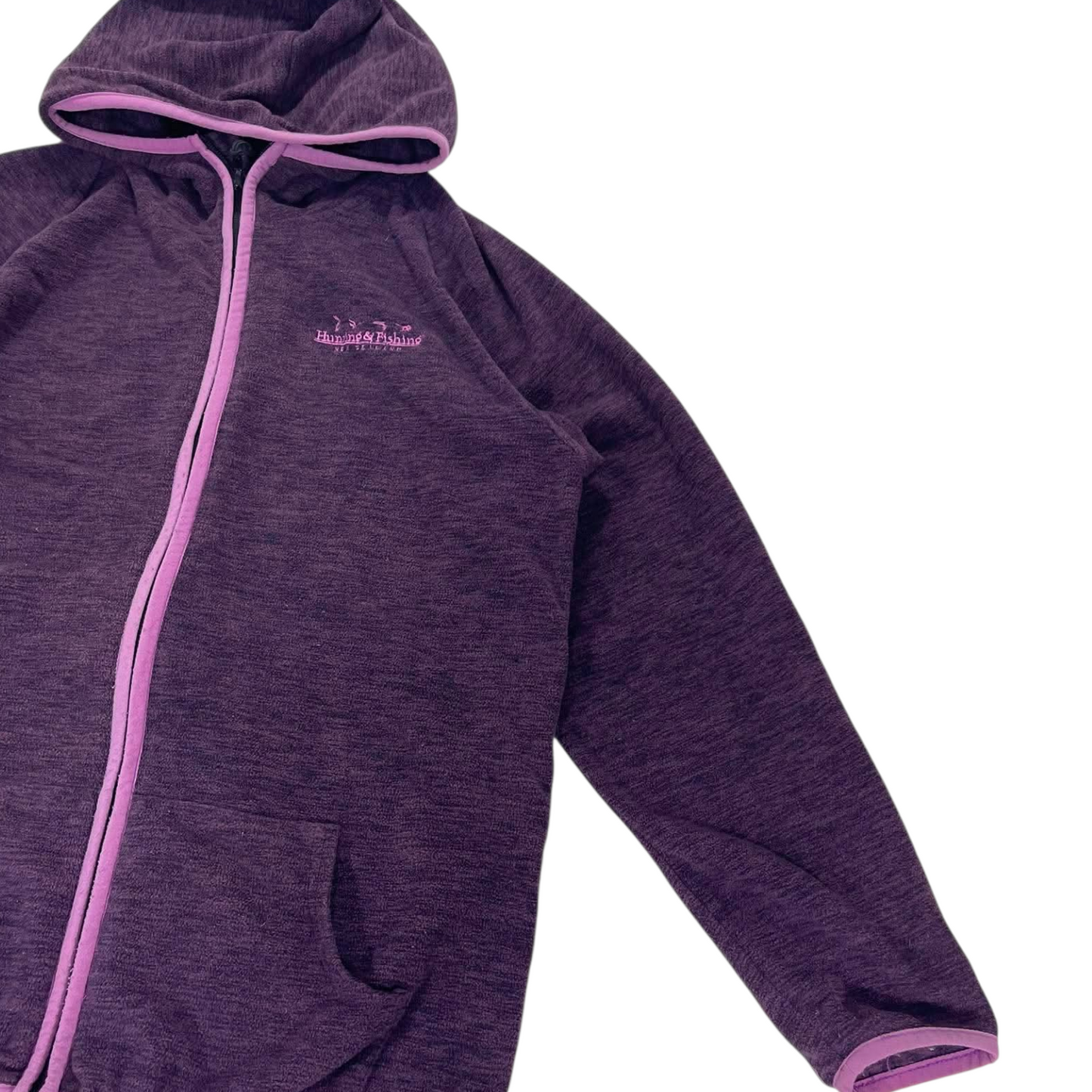 HUNTING & FISHING PURPLE ZIP UP HOODIE WITH PINK ACCENTS (12)