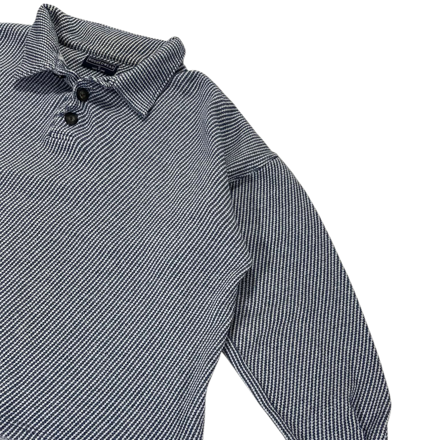 RUGGEDWEAR NAVY STRIPED BUTTON UP SHIRT (M)