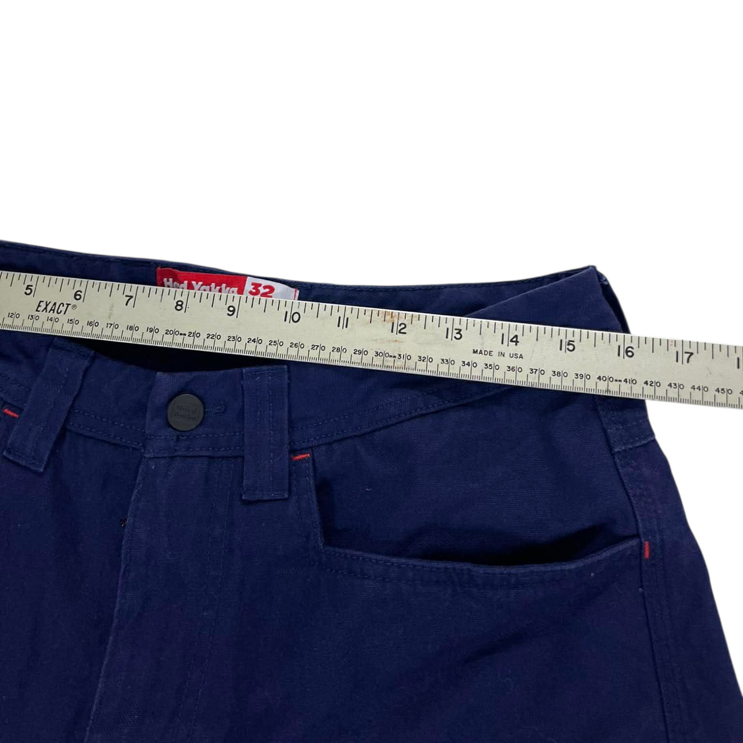 HARD YAKKA NAVY BLUE CARGO PANTS (32)