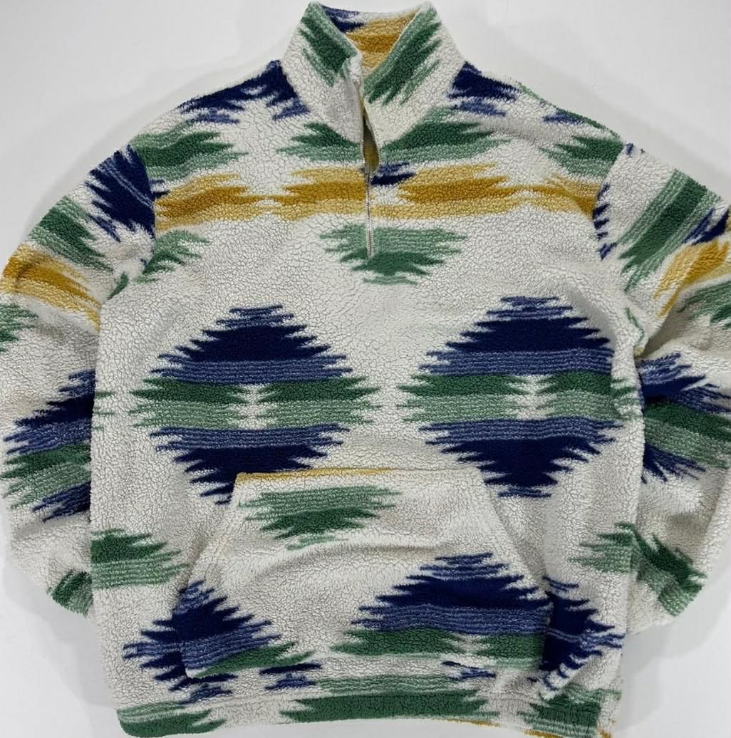 90'S MULTICOLORED QUARTER ZIP FLEECE (M-L)
