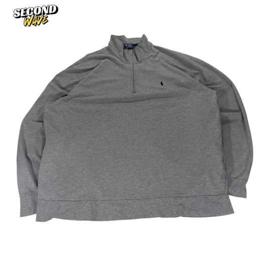 VINTAGE POLO RALPH LAUREN GRAY QUARTER ZIP (XL)