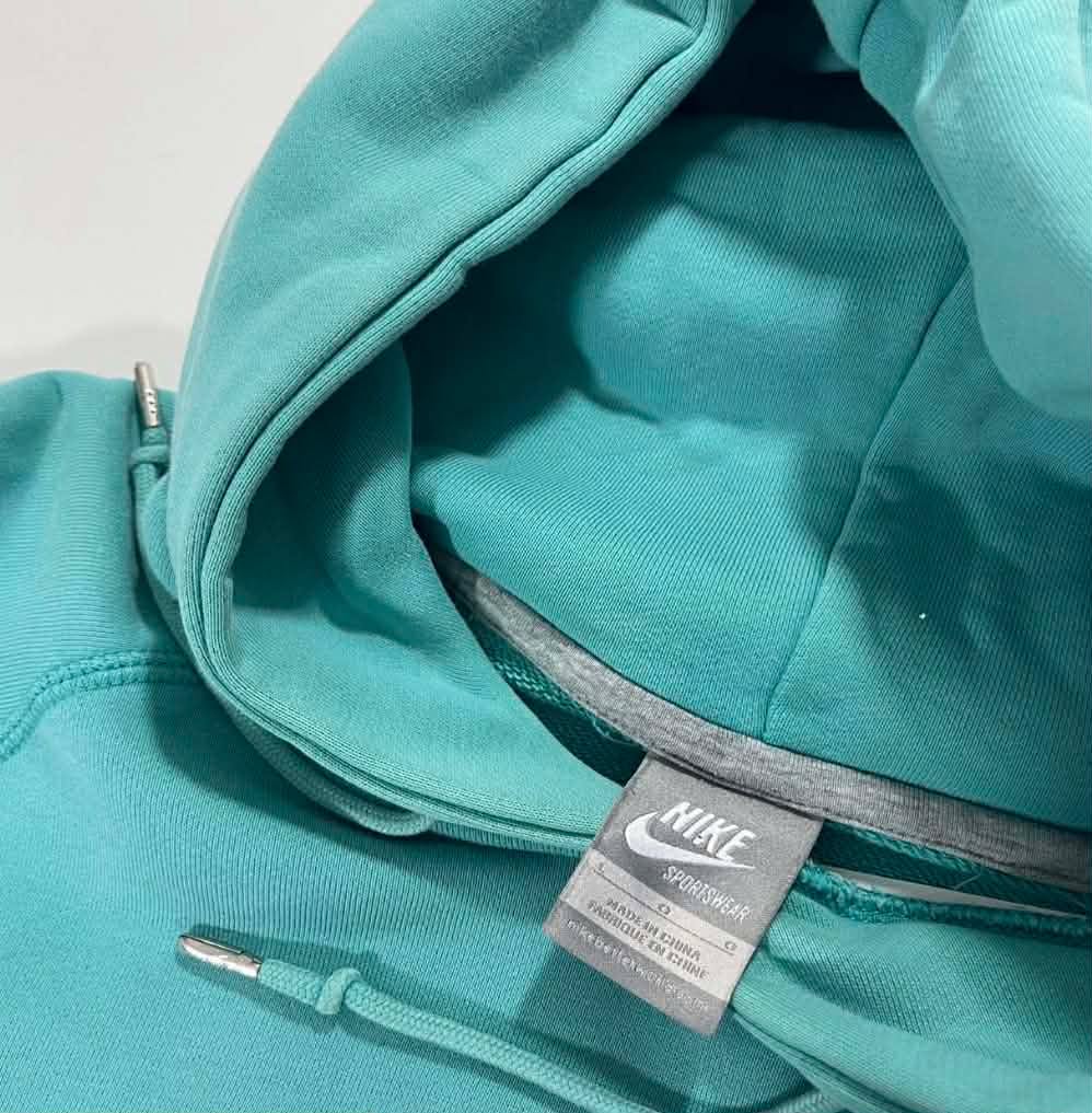 VINTAGE EMERALD NIKE HOODIE WITH GREY LOGO (L)