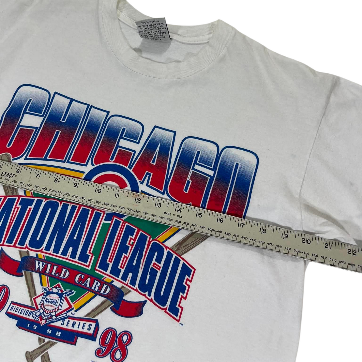 VINTAGE 90s CHICAGO CUBS NATIONAL LEAGUE WHITE T-SHIRT (L)