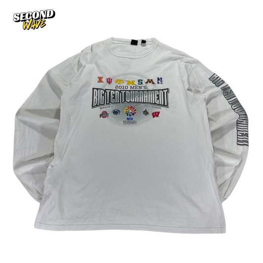 2010 BIG TEN TOURNAMENT WHITE LONG SLEEVE SHIRT (XL)