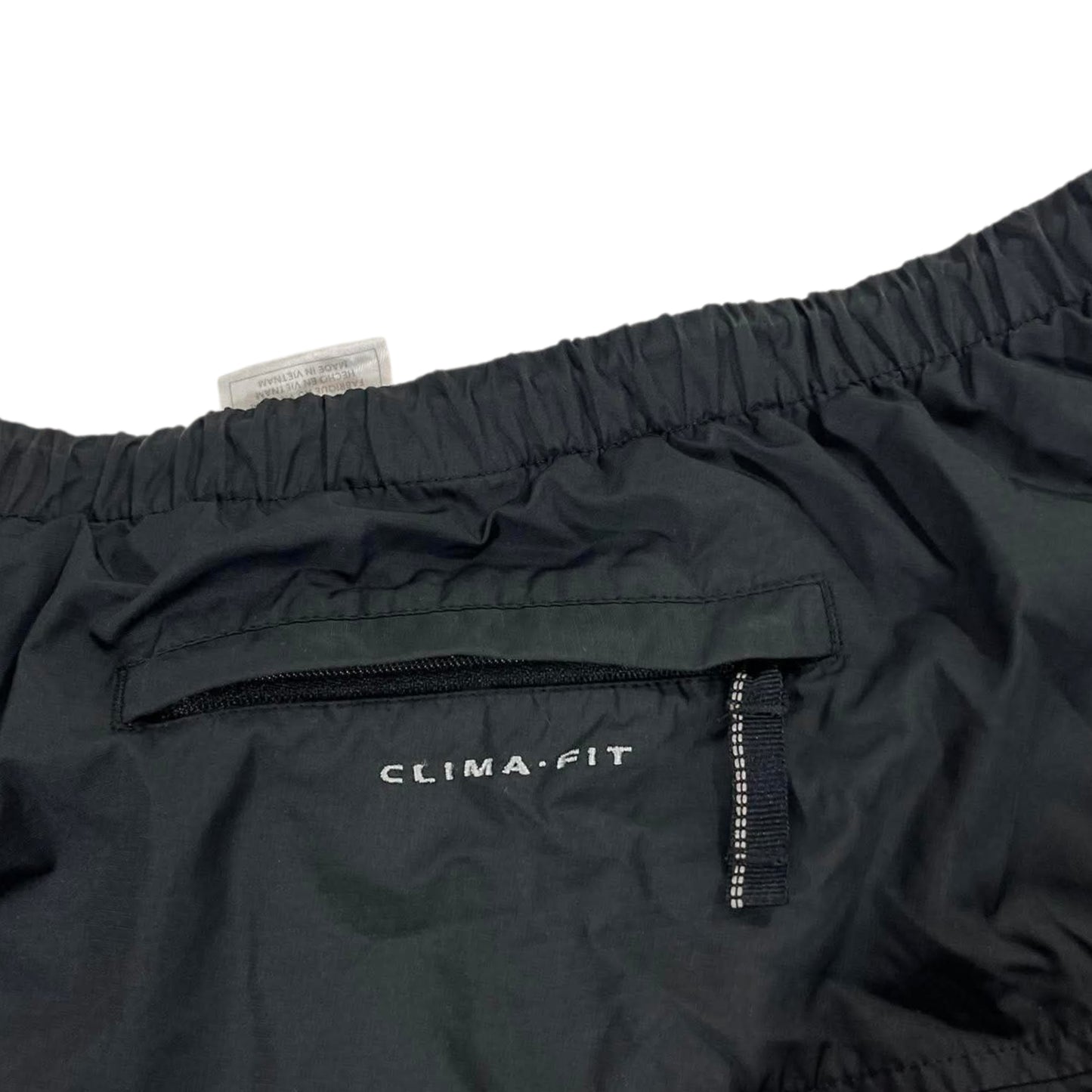 VINTAGE NIKE BLACK BAGGY WIDE LEG TRACK PANTS (M)
