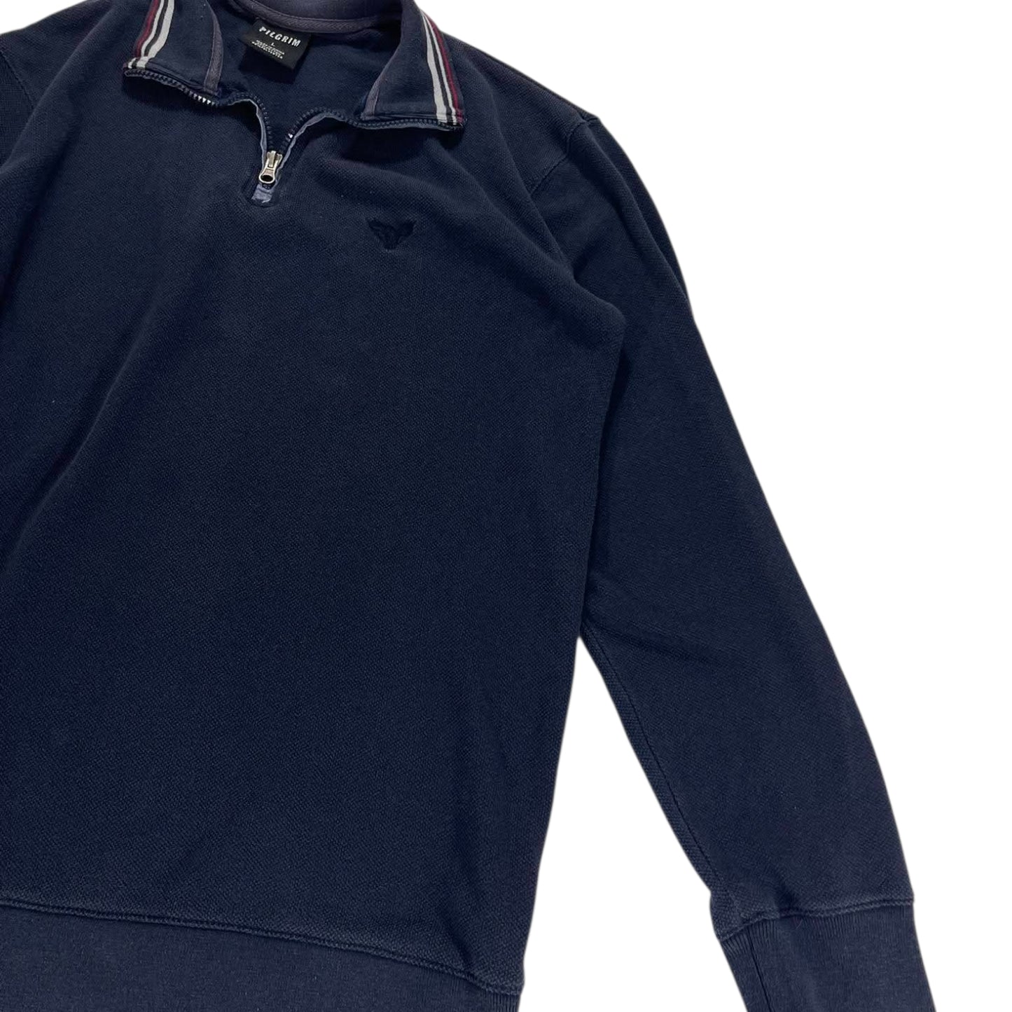 PILGRIM NAVY QUARTER ZIP SWEATSHIRT (L)