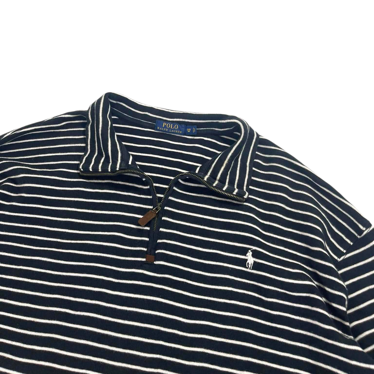 POLO RALPH LAUREN STRIPED QUARTER ZIP (2XL)