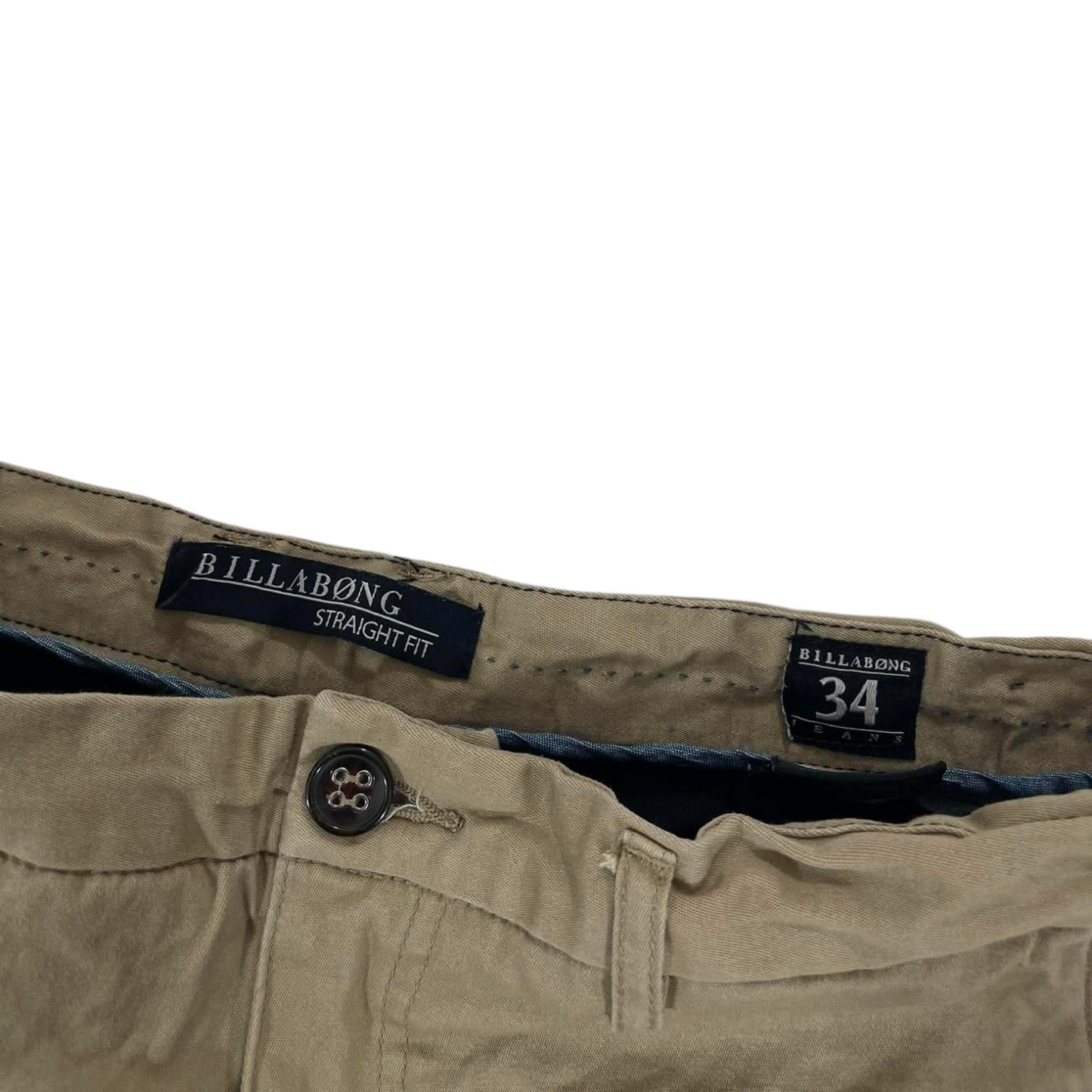 VINTAGE BILLABONG KHAKI STRAIGHT FIT CHINO PANTS (34)