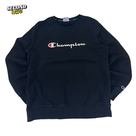 CHAMPION BLACK CREWNECK SWEATSHIRT (XL)