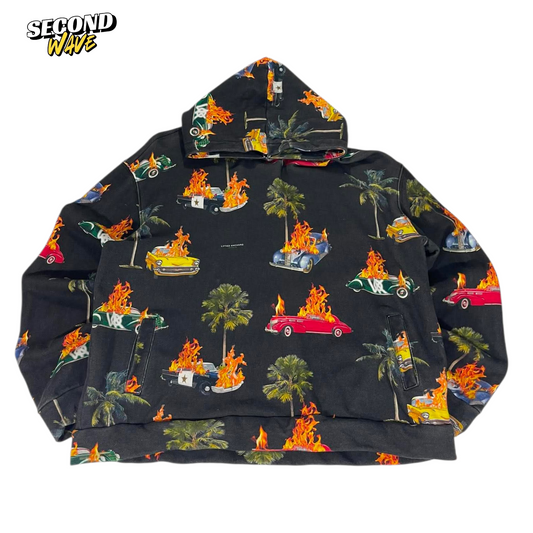 LIFTED ANCHORS BLACK CAR FLAME HOODIE (XL)
