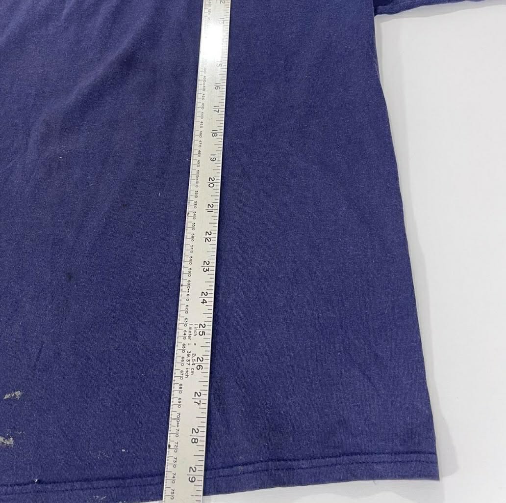 VINTAGE NIKE BLUE COTTON T-SHIRT WITH FRONT LOGO (L-XL)