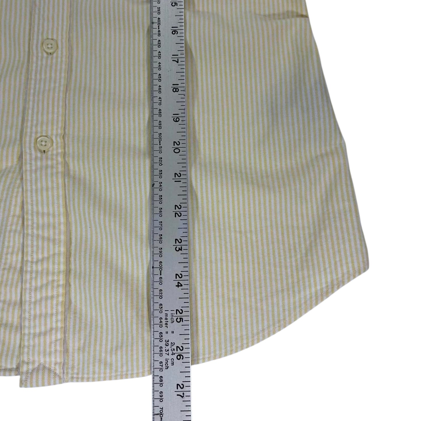 RALPH LAUREN YELLOW STRIPED BUTTON UP (M)