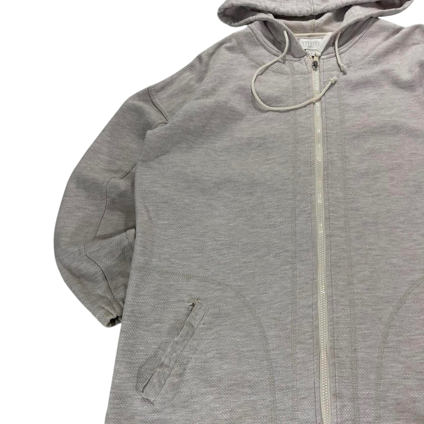 MADE IN NZ GREY STUDIO WORKS ZIP UP HOODIE (M-L)