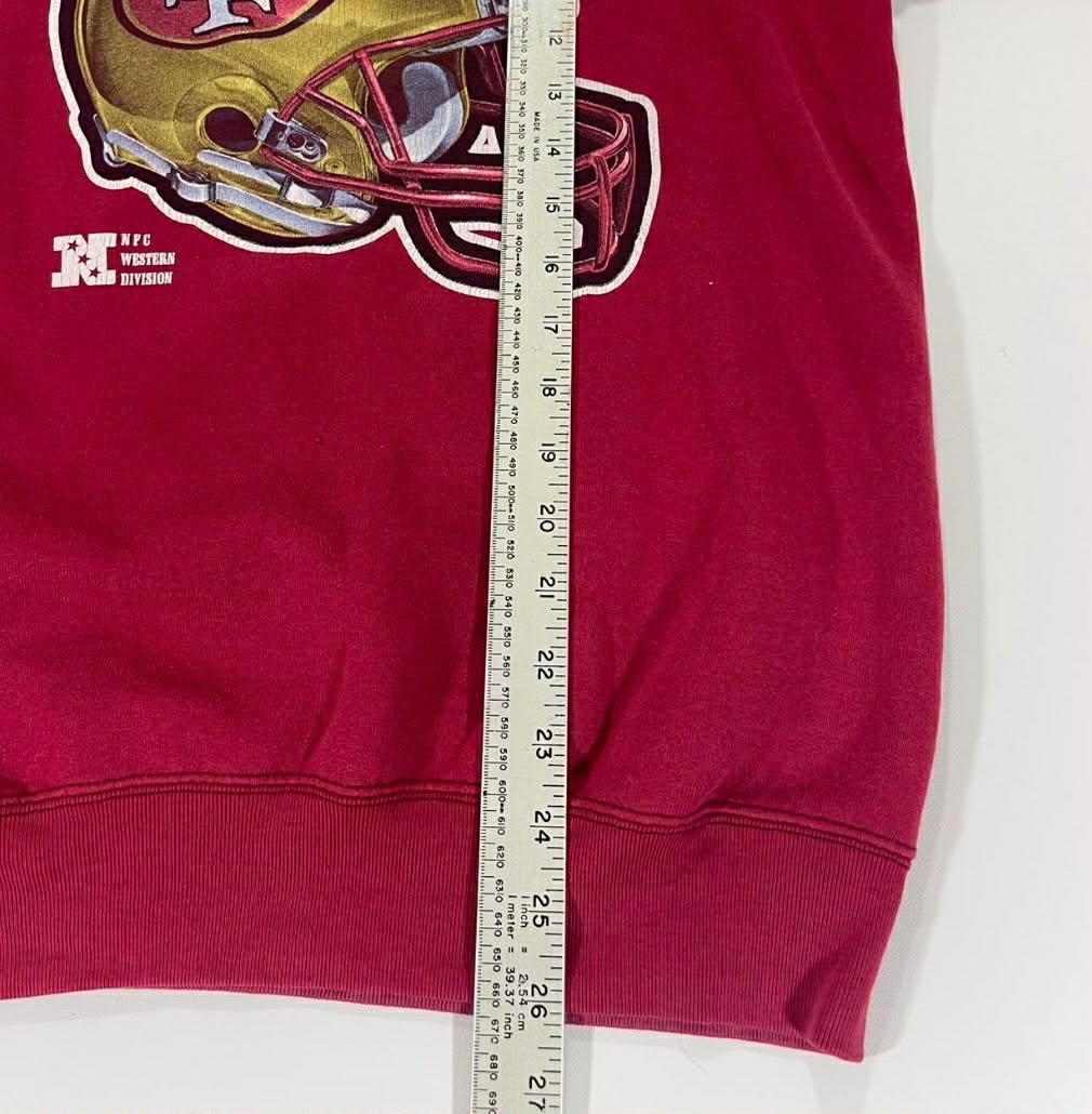 VINTAGE HELMET SAN FRANCISCO 49ERS RED CREWNECK SWEATSHIRT (M)