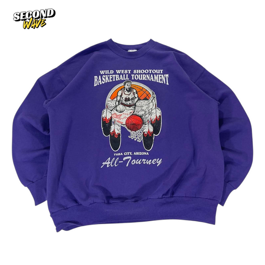 90s PURPLE BASKETBALL TOURNAMENT CREWNECK (L)