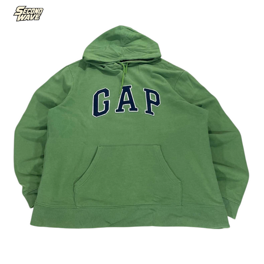 Y2K EMBROIDERED GAP GREEN HOODIE (BEST FIT L)