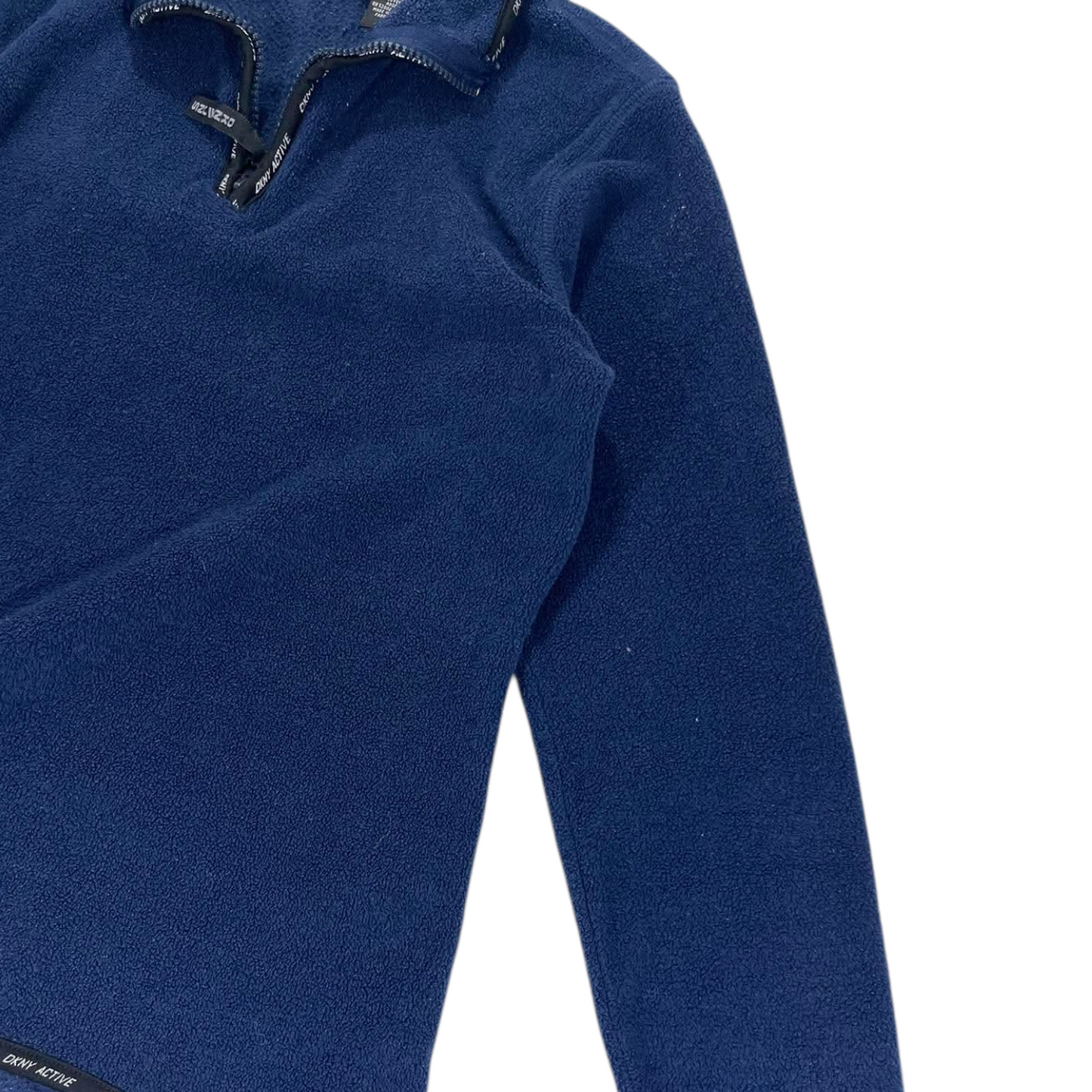 DKNY NAVY BLUE QUARTER ZIP FLEECE SWEATSHIRT (S)