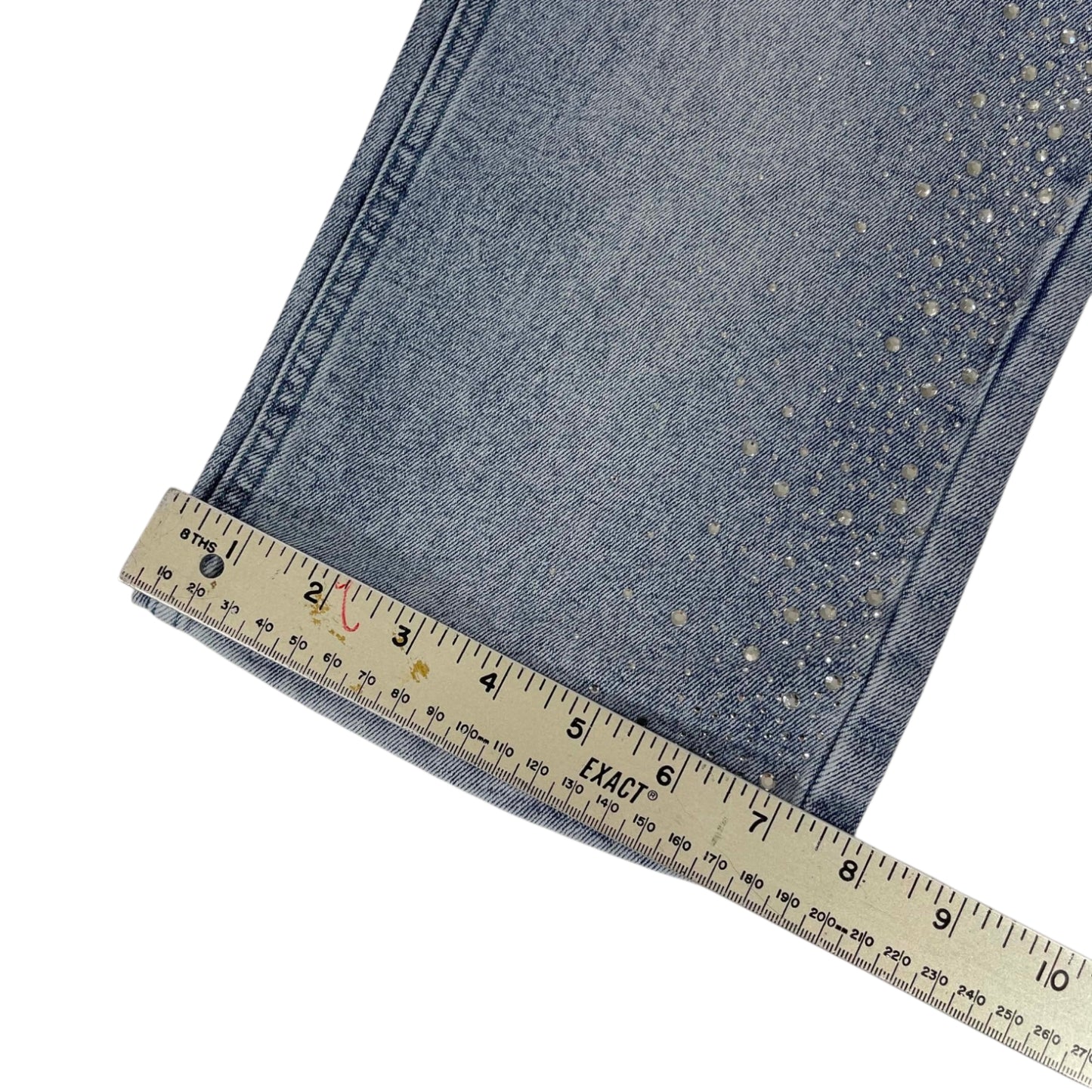 Y2K BLUE WITH SILVER GLITTERS JEANS (28)
