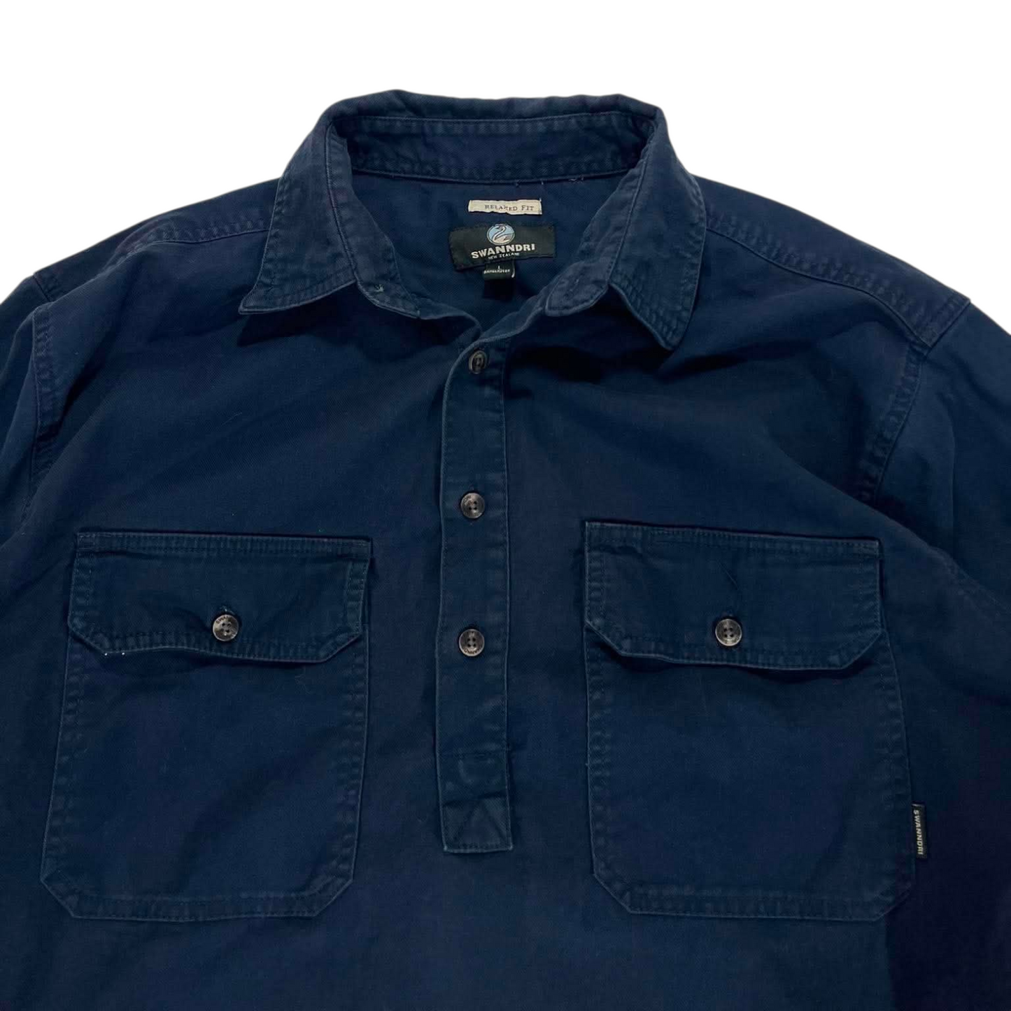 SWANNDRI NAVY BLUE LONG SLEEVE (L)