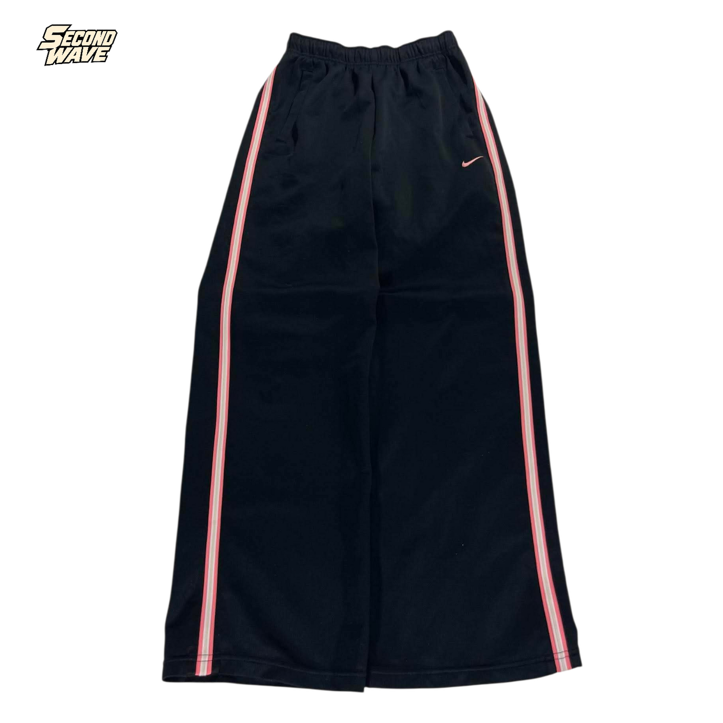VINTAGE NIKE BLACK WITH PINK HIT TRACKPANTS (M-L) ⁴